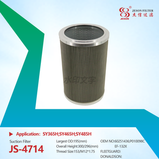 JS-4714 XE215C Excavator Hydraulic Suction Filter 803306841 TLX235RC/100 803184486 TLX235RC/100 60251436 P010098C for Sale