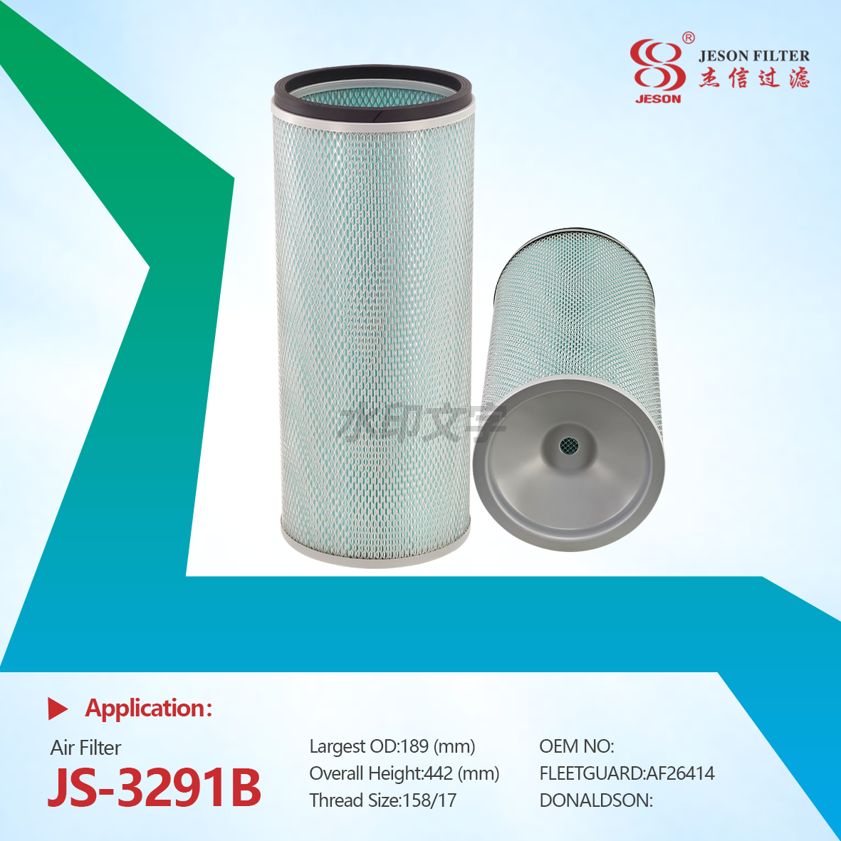 JS-3291AB Original Air Filter Set AA02953 K3046 A660-SET2 AF26413 AF26414 for Delong X6 Truck Engines Heavy Duty Truck Parts