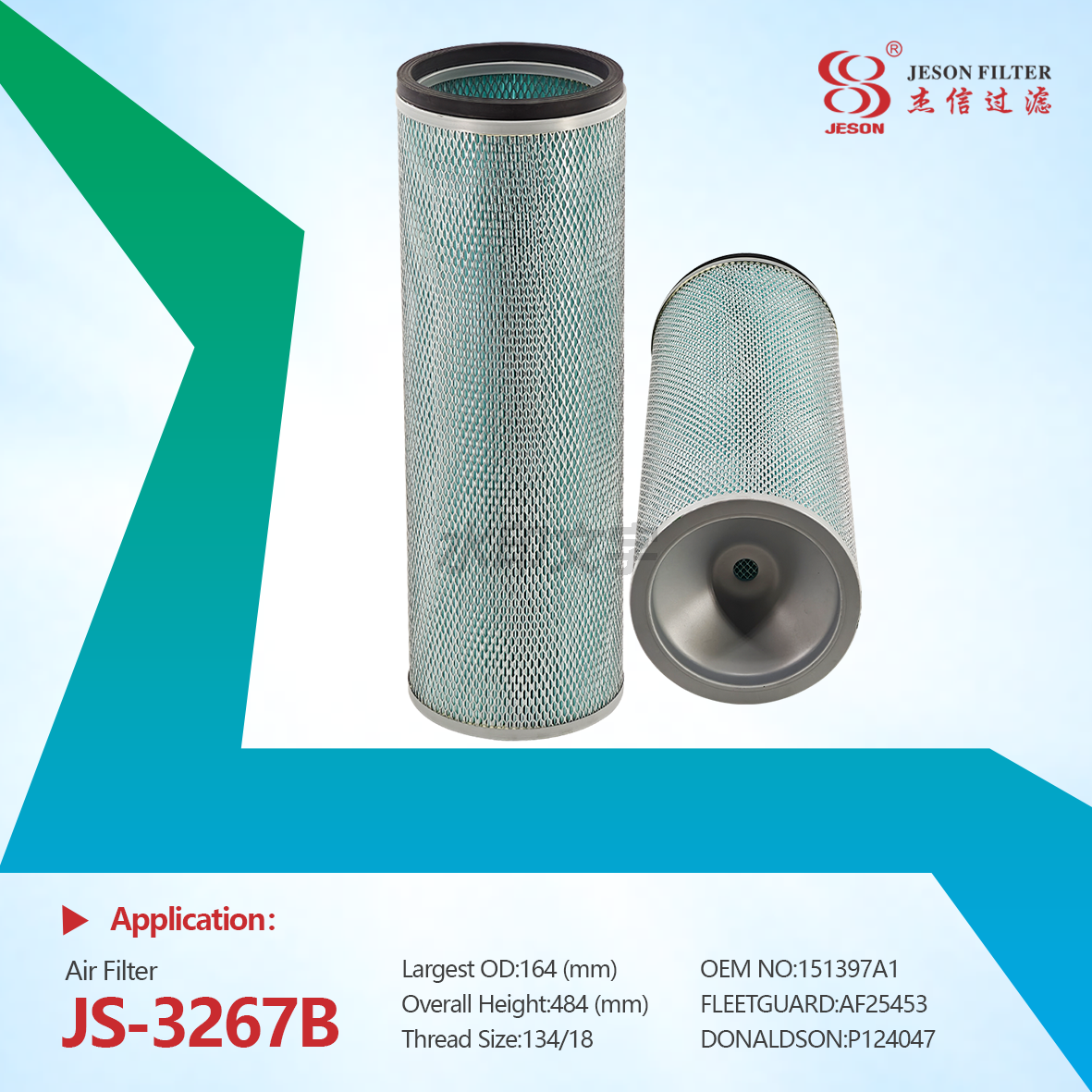 JS-3267AB Engine air Filter 11N8-22140 AF975M E739L P124045 150783A1 AT136708 LL2582 7Y1323 178010015A 178012150 for Case Champion Hitachi