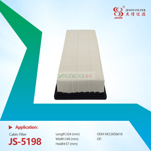 JS-5198 Truck Engine Parts Aftermarket Cabin Air Filter 2567903 2568753 2592023 PA5770 SC90210 P637258 265-6618 2656618
