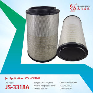 JS-3318AB New Heavy Truck Engine Air Filter Model Numbers 17500260 17500266 17500256 17500251
