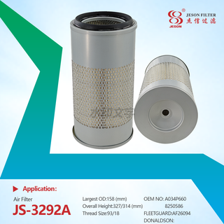 JS-3292A Truck Excavator Loader Forklift Perforated Metal Mesh Industrial Air Filter A034p660 A034p656 Af26094 Af26093