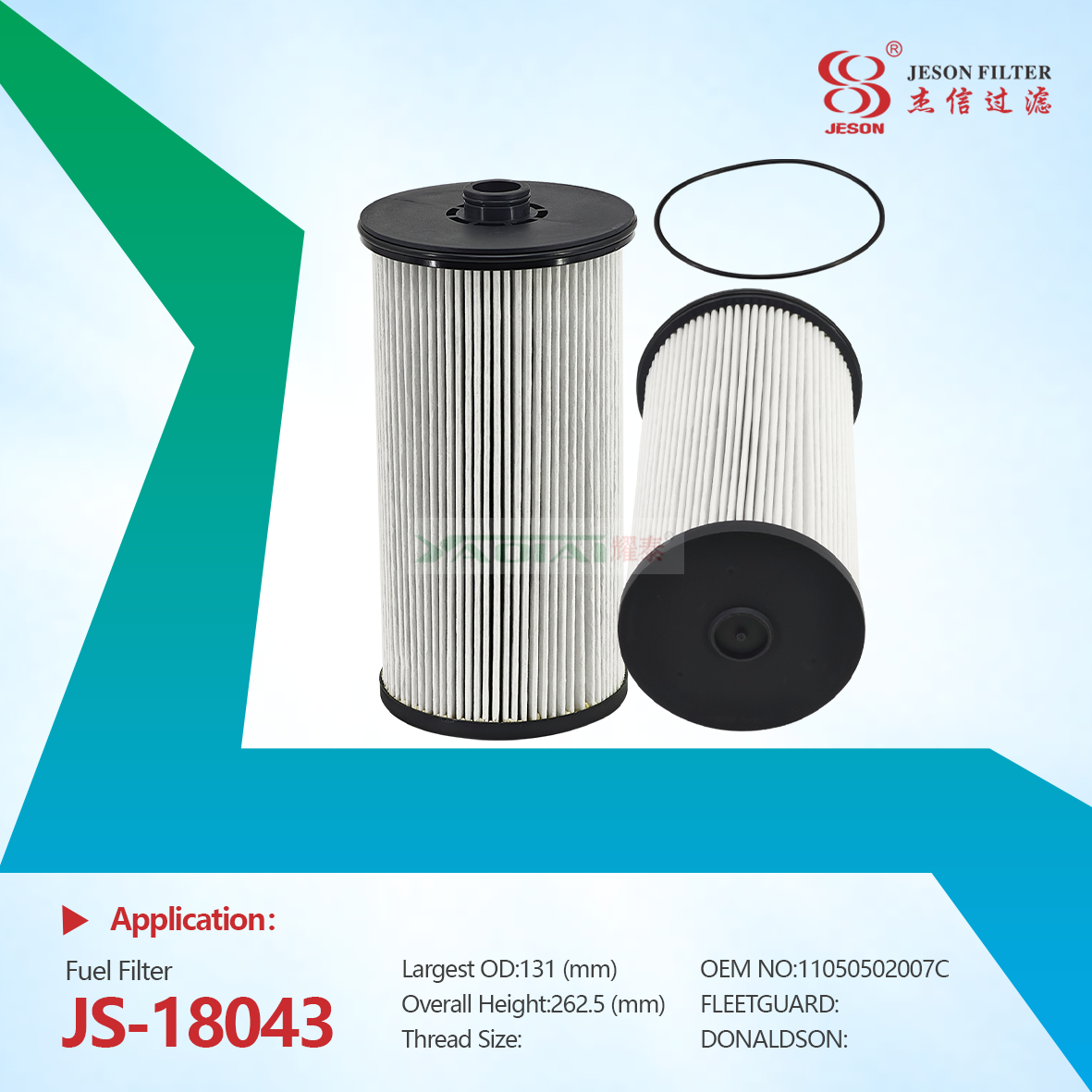 JS-18043 11050502007 for Faw Jiefang Auto Fuel Filter Water Separator 1105050-2007