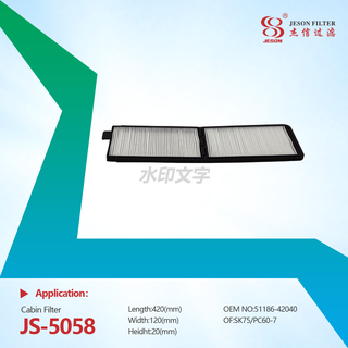 JS-5058 High Quality Cabin Filter Manufacturer Supply Excavator Parts 22B9791730 51186-42040 PA5651 Air Conditioning Filter