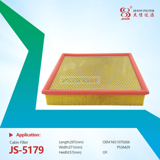 JS-5179 1070266 Filter High Quality Truck Excavator Tractor Parts Cabin air Filter Element 1070266 SC90009 P536429 3100291