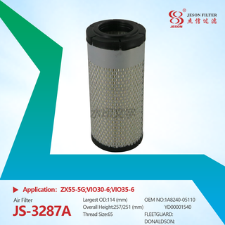 JS-3287AB Supply Cosntrcution Machinery Hitachi Excavator YD00001540 172B03-11540 AS-52220 P500279 Air Filter Element