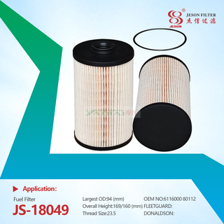 JS-18049 Excavator Diesel Fuel Filter Element New for WP10H WP9H WP10.5H Engines Truck Fuel Filters K300221 611600080112 1001362236