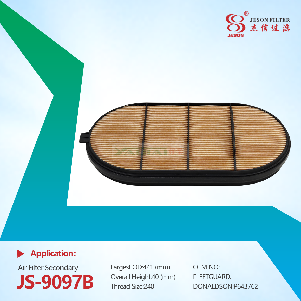 JS-9097AB Truck Spare Parts air Filter P621984 P621983 565825D1 RE261960 P616056 P611698 P611696 P608677 CA5500
