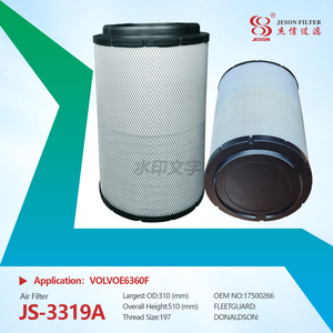 JS-3319AB Wholesale Automotive Parts 17500256 17500266 17500258 Excavator Engine Parts air Filters Used for Excavator EC250D Engine Filter