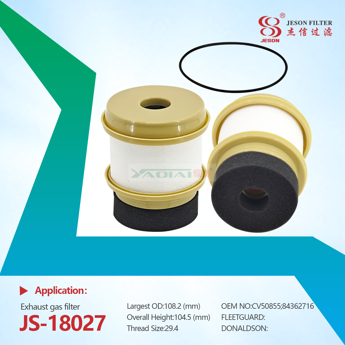 JS-18027 OEM Auto Engines Parts Crankcase Ventilation Filter Engine for RACOR 84362716 87802519 SAO 6203 CCV55304-08