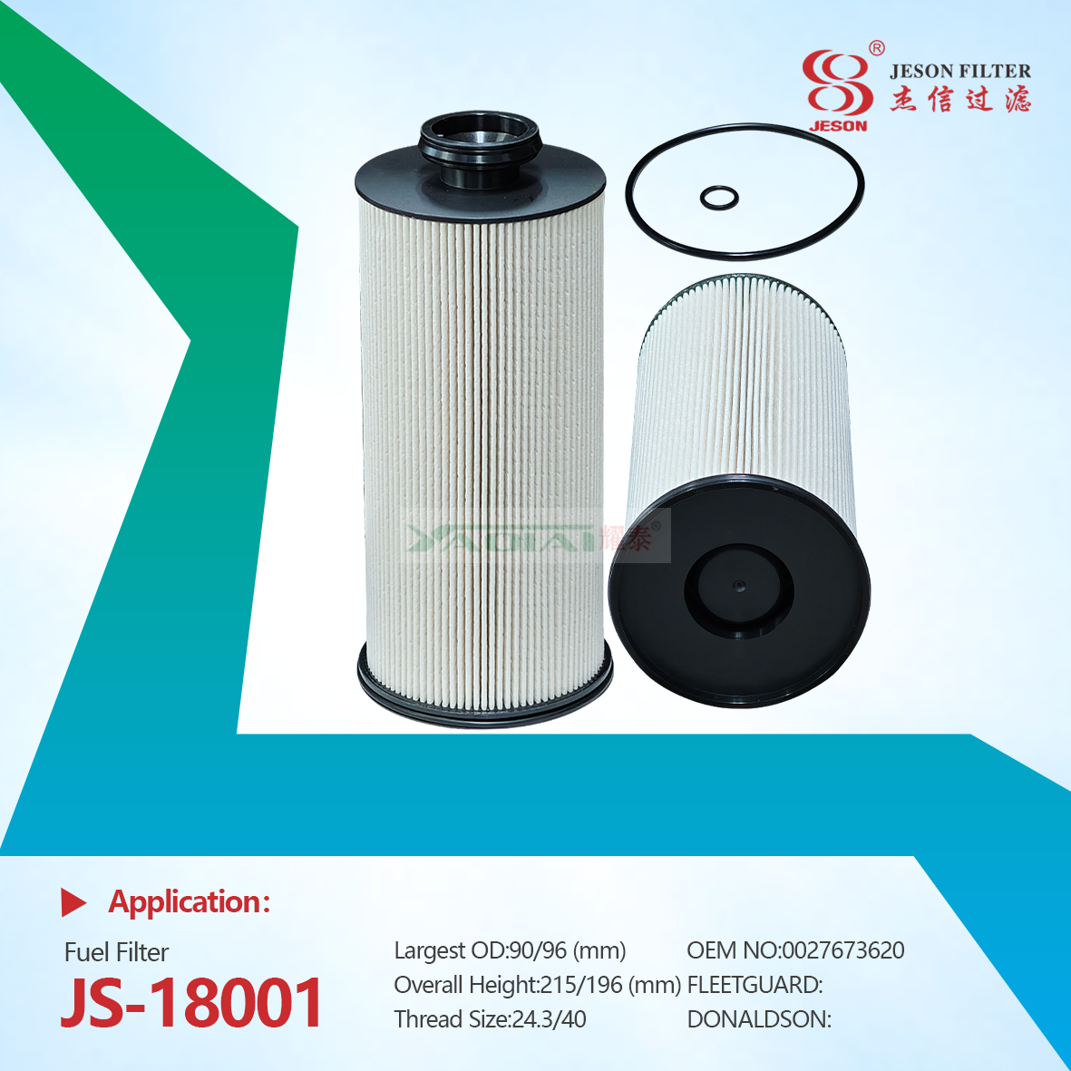 JS-18001 High Quality Hot Selling Fuel Filter SN70563 0027673620 27673620 00027673620