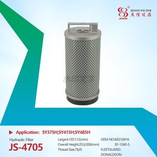 JS-4705 For Sany Construction Machinery Parts-New Excavator Hydraulic Return Oil Filter 60210416 for Retail Industries
