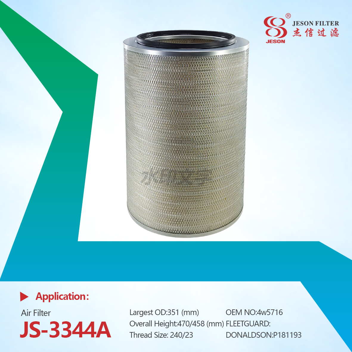 JS-3344AB Heavy Duty Construction Machinery Parts 4W5716 HA41403 PA2749 46736 546736 A1471C ARM181193 P181193 AF4606 WGA885 Filters