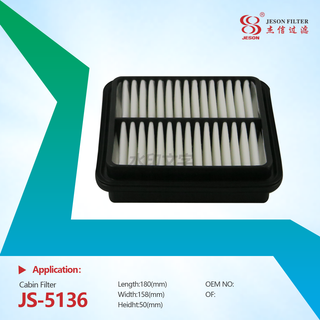 JS-5136 Wholesale Auto Parts Customized Cabin Air Filter Purifier Automobile Air Conditioning Filter for Cabin Filter