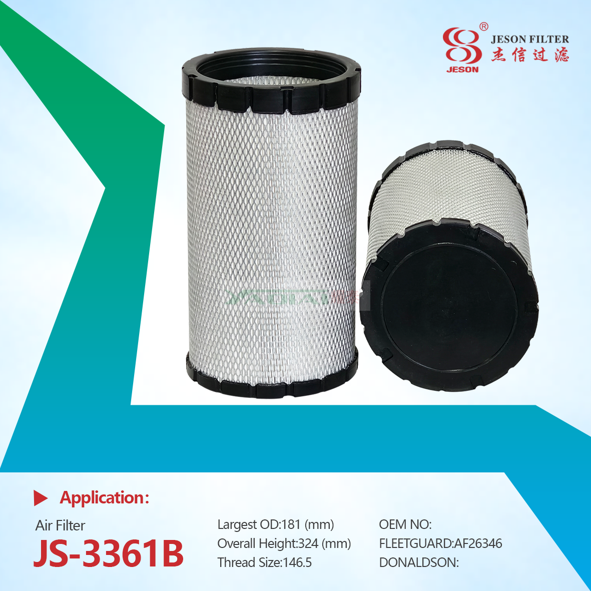 JS-3361AB Tractor Engine Parts Air Filter AF26345 AF26346 87741560 87741569 RS30225 RS30226