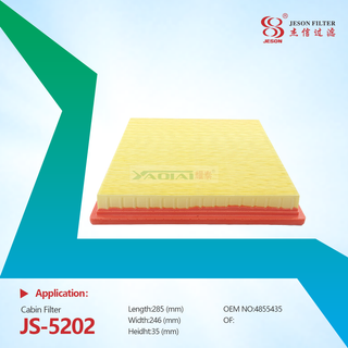 JS-5202 Excavator Cabin Air Filter 4855435 485-5435 Articulated Truck Filters