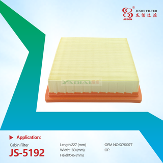 JS-5192 Heavy-duty Filter Excavator Cabin Air Filter KHR2772 SKL46196 CA79230 MMR80010 SC90077 PA5631