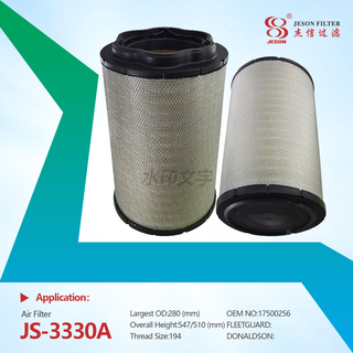 JS-3330AB Factory Price Advanced High Efficiency Excavator Parts Air Filter 17500256 17500260 17500266 17500256 17500251