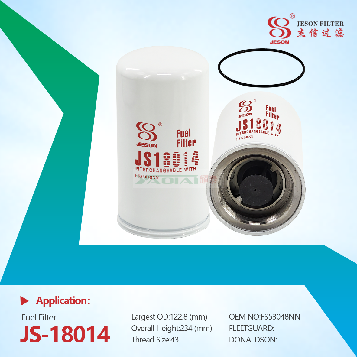 JS-18014 Heavy-duty Truck Diesel Engine Parts Fuel Filter FS53048NN WG99255509661 FS20190 FS20250 Fuel Water Separator Filter