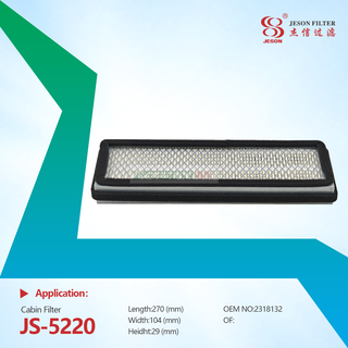 JS-5220 High Efficiency Construction Machinery Wholesale Air Cabin Filter for CATERPILLAR 2318132 PA5650 4445864 Cabin air Filter